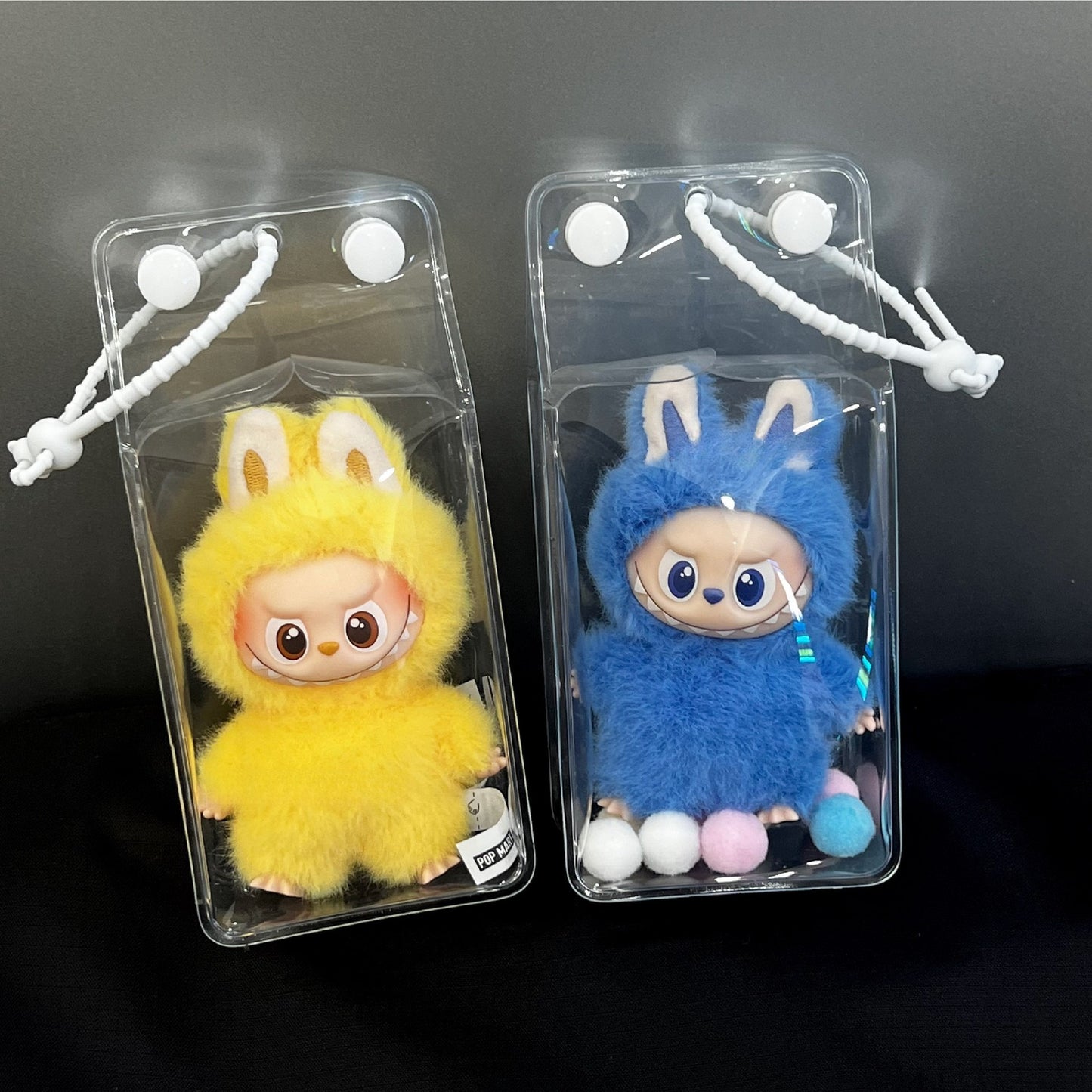 10.5cm Labubu 4th Gen Heart Code Mini Doll Carrier | Milk Carton Style Storage Bag & Protective Cover for 10cm Vinyl Charms