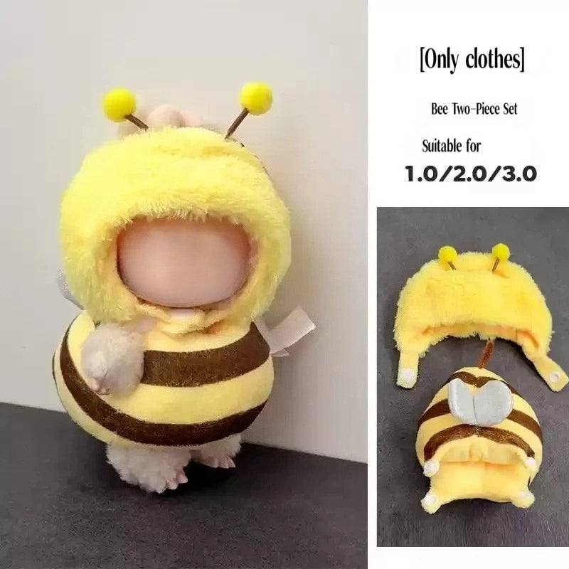 Labubu Dinosaur Outfit Set - 3D Vinyl Costume for Eye-Pleasing Series Dolls