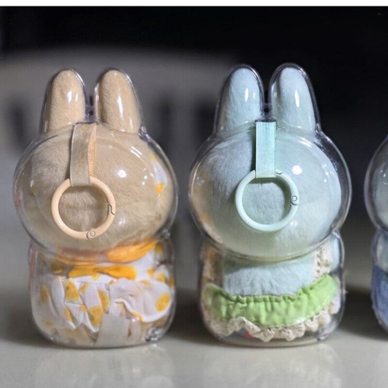 For Labubu Clear Protective Display Case The Monsters Plastic Cover - Sitting