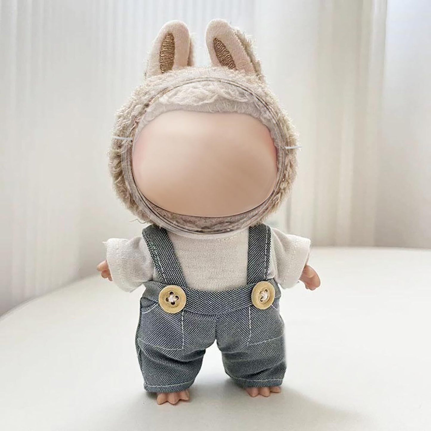 Clear Mask Bag Keychain for LABUBU Doll, Clear Doll Display Protective Cover
