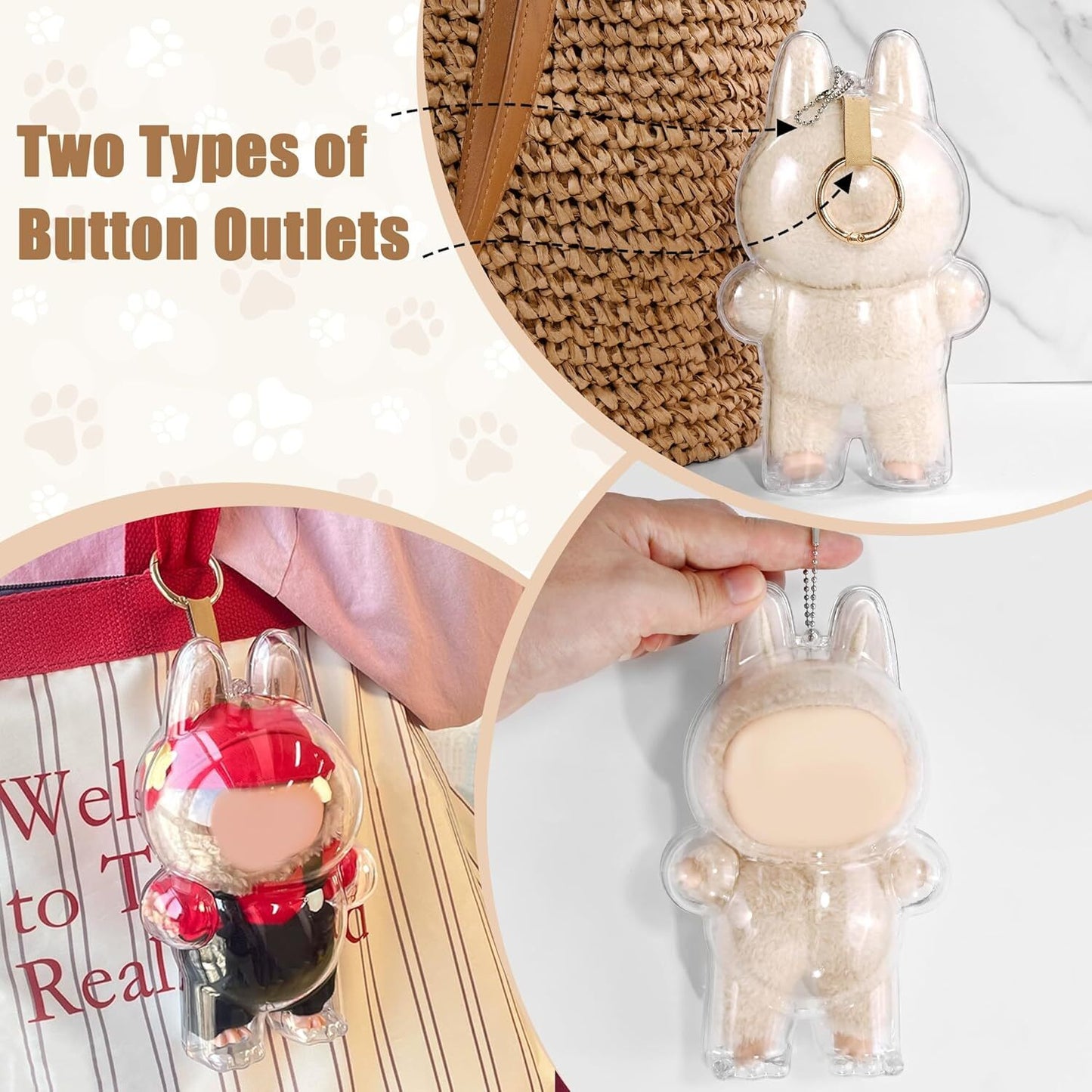 Protective Case for LABUBU, High Clear Acrylic Case Cover for Labubu Doll