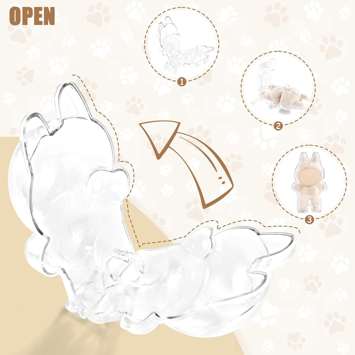 Protective Case for LABUBU, High Clear Acrylic Case Cover for Labubu Doll