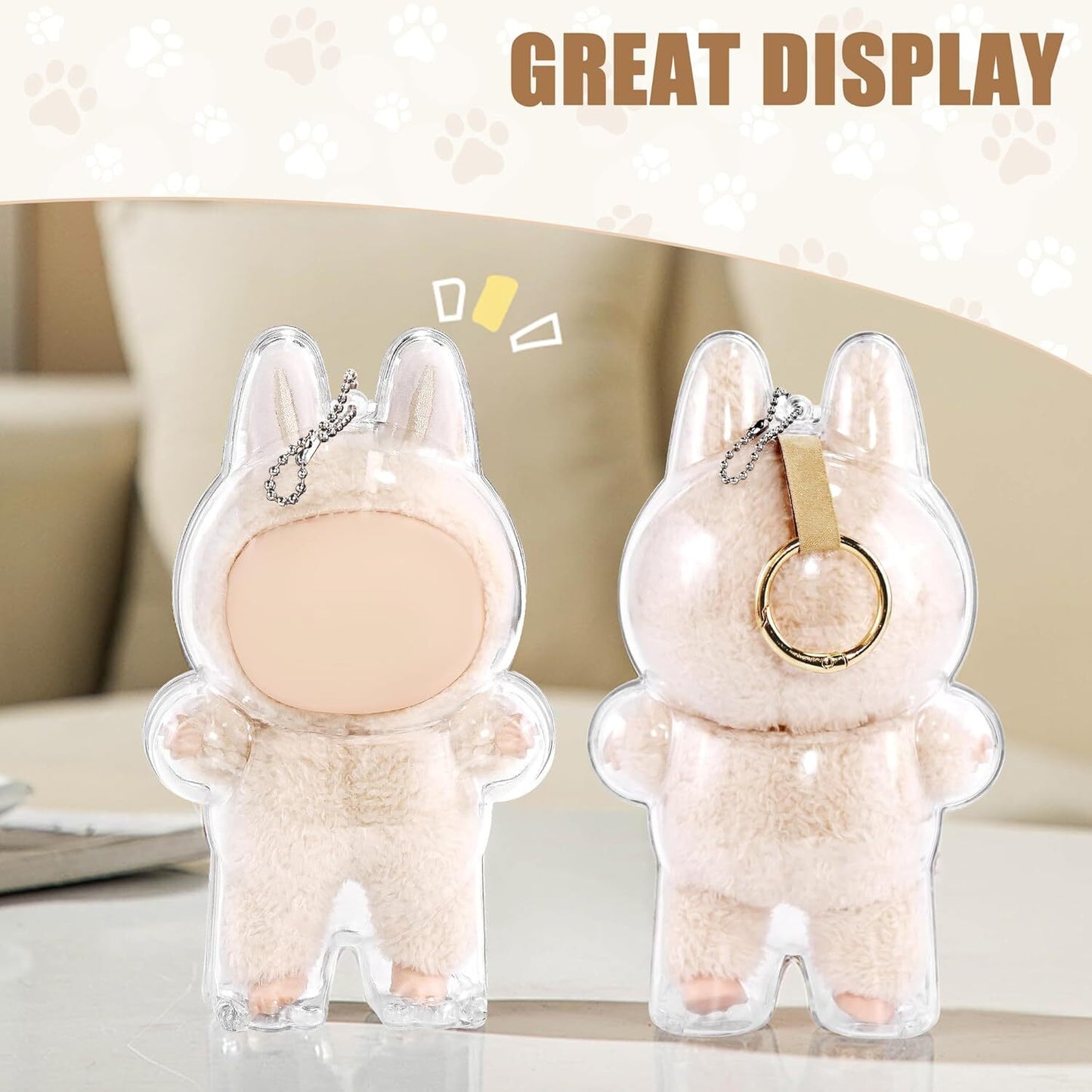 Protective Case for LABUBU, High Clear Acrylic Case Cover for Labubu Doll