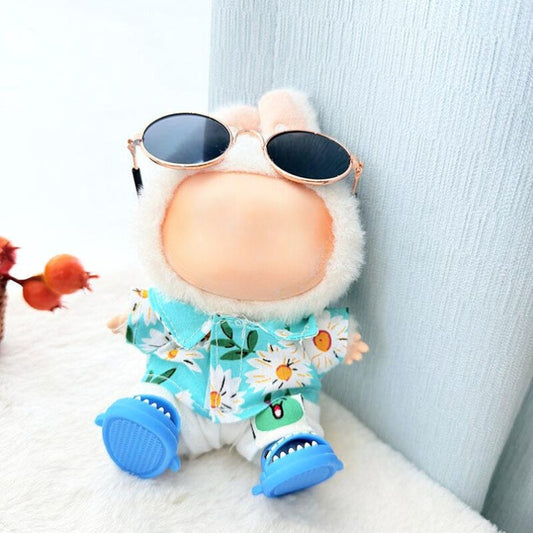For Labubu Beach Outfit, Cool Doll Sunglass for Labubu Fashion Accessories