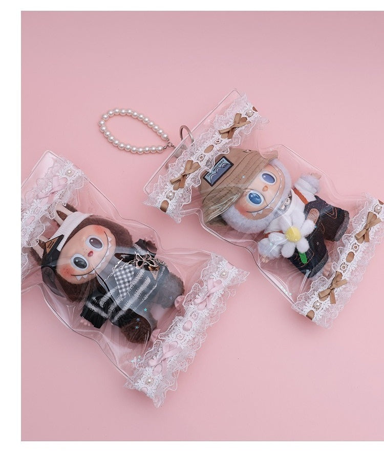 17cm Labubu Protective Case - Clear Dustproof Carrier for Vinyl Figure & Plush Doll