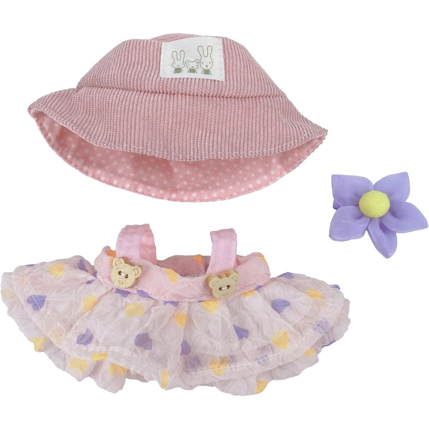 4-piece Set Doll Clothes & Outfits for LABUBU, Premium Fashion Dresses with Accessories for 17cm/6.7" Plush Doll - Premium Collector's Gift Ready for Display, Play and Collection