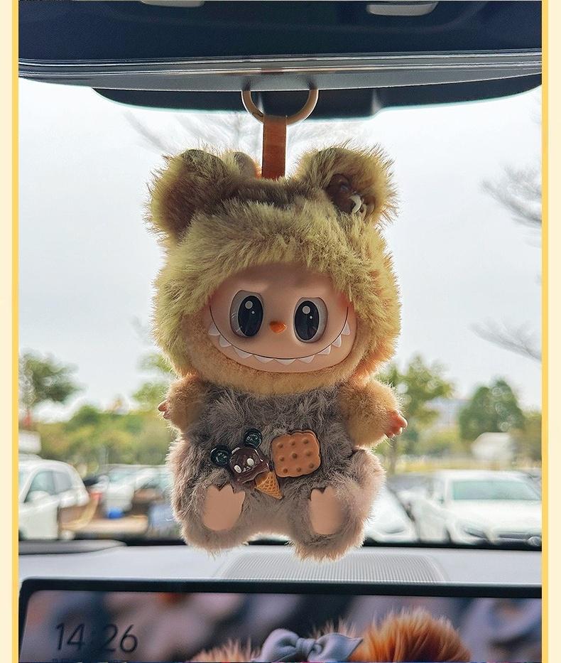 17cm Labubu Gen 1-2 Sandwich Bear Outfit Set | T-Shirt + Overalls | Vinyl/Plush-Compatible Clothes Only for Collectible Dolls