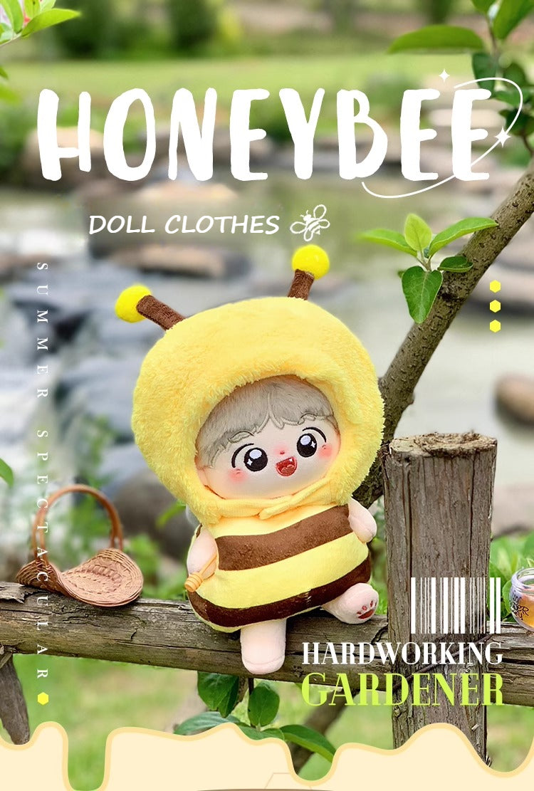 17cm Labubu Macaron Bee Outfit Set for Vinyl Figure 1st/2nd/3rd Gen Keychain Doll