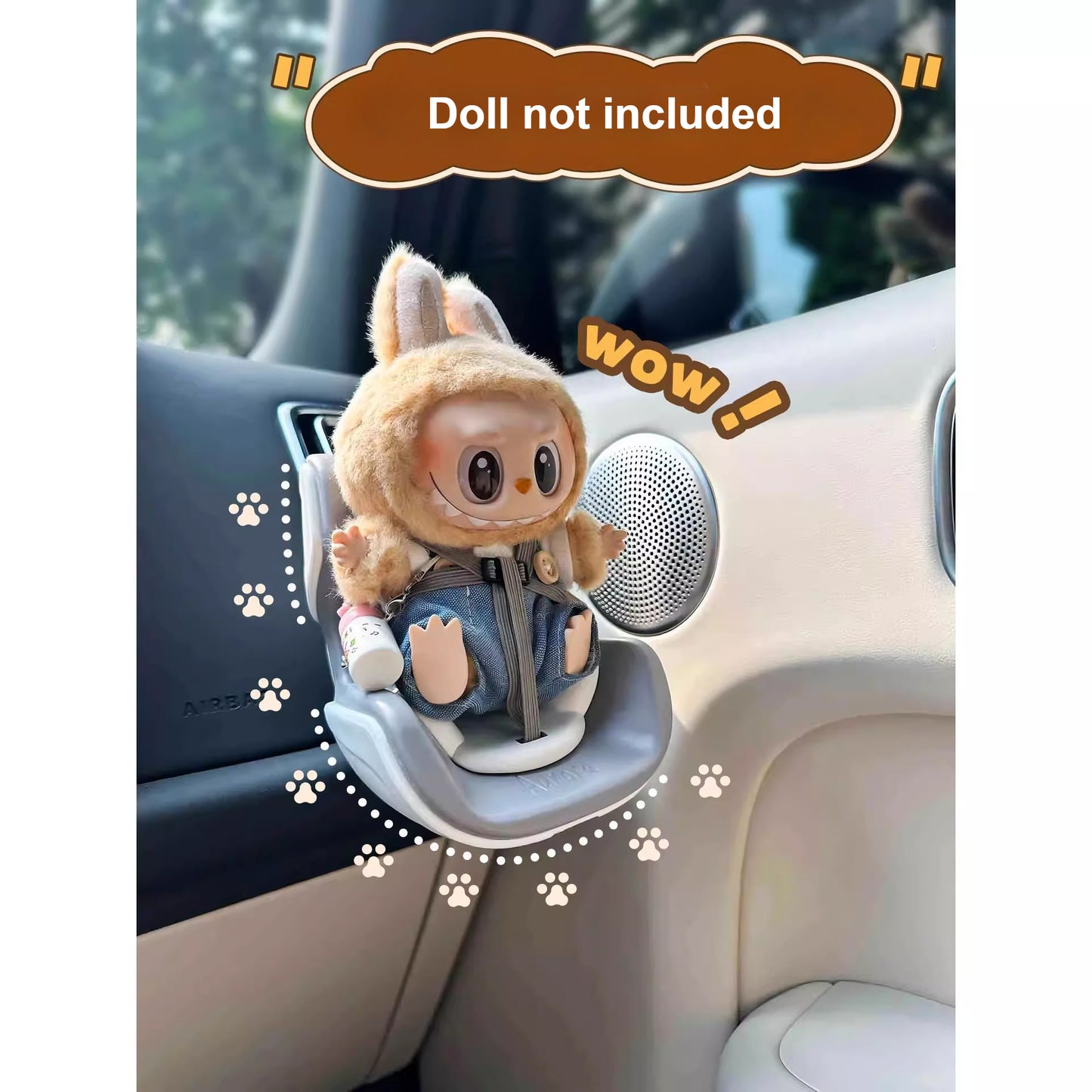 Labubu Car Seat Decoration for Pop Mart Fans | Compatible with Sitting Party Series
