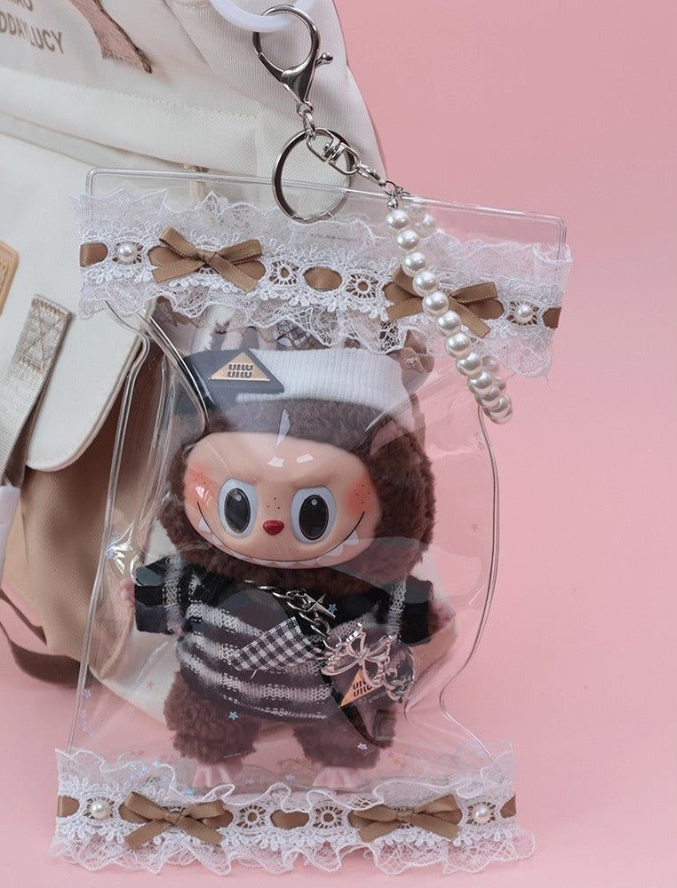 17cm Labubu Protective Case - Clear Dustproof Carrier for Vinyl Figure & Plush Doll
