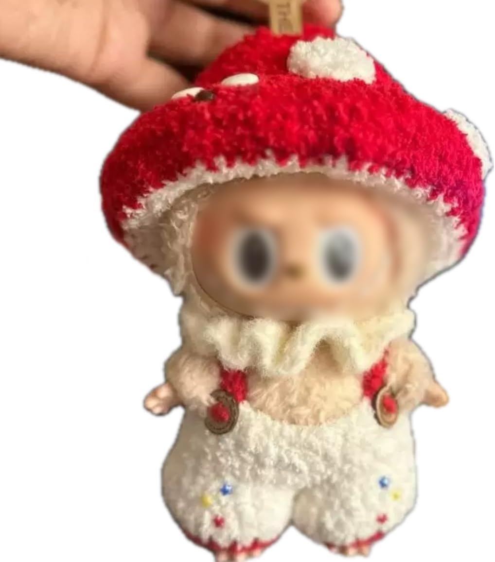 Plush Clothing for Labubu (NO Doll) for Macaron for Have a Seat and for Big into Energy,Handmade Plush Clothes Set for 6.7 inches Doll,Premium Outfit with Accessories for Labubu V1/V2/V3 (Puppy)