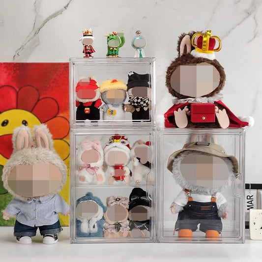 LABUBU Doll Dust Cover | Acrylic Display Case for POP MART Blind Box Figures | Clear Protective Showcase