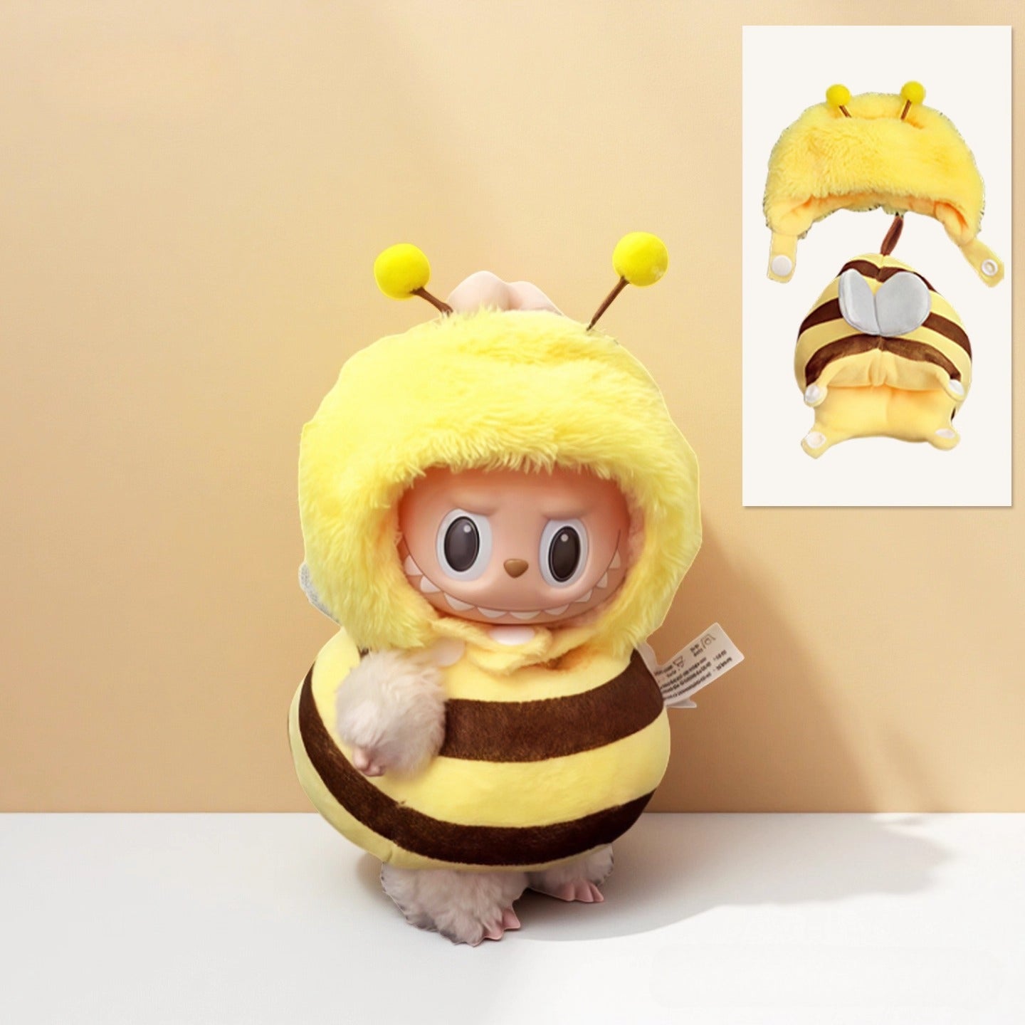 17cm Labubu Handmade Fried Shrimp Costume Set | Clothes Only for Vinyl/Plush Dolls (Gen 1-3)