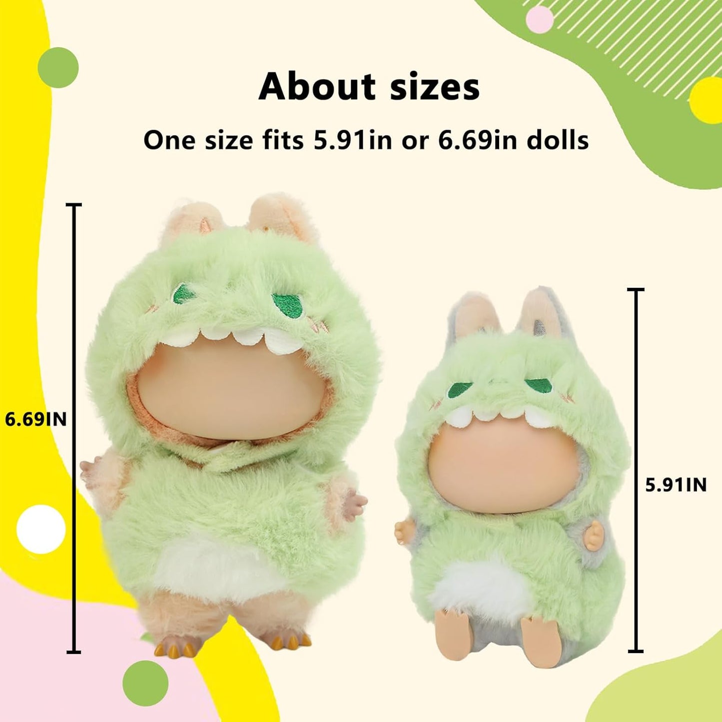 LABUBU Clothes for Doll 17cm Accessories Suit Cute Clothes for Doll Dress up Animal Style Outfits (NO Doll)(Monkey)