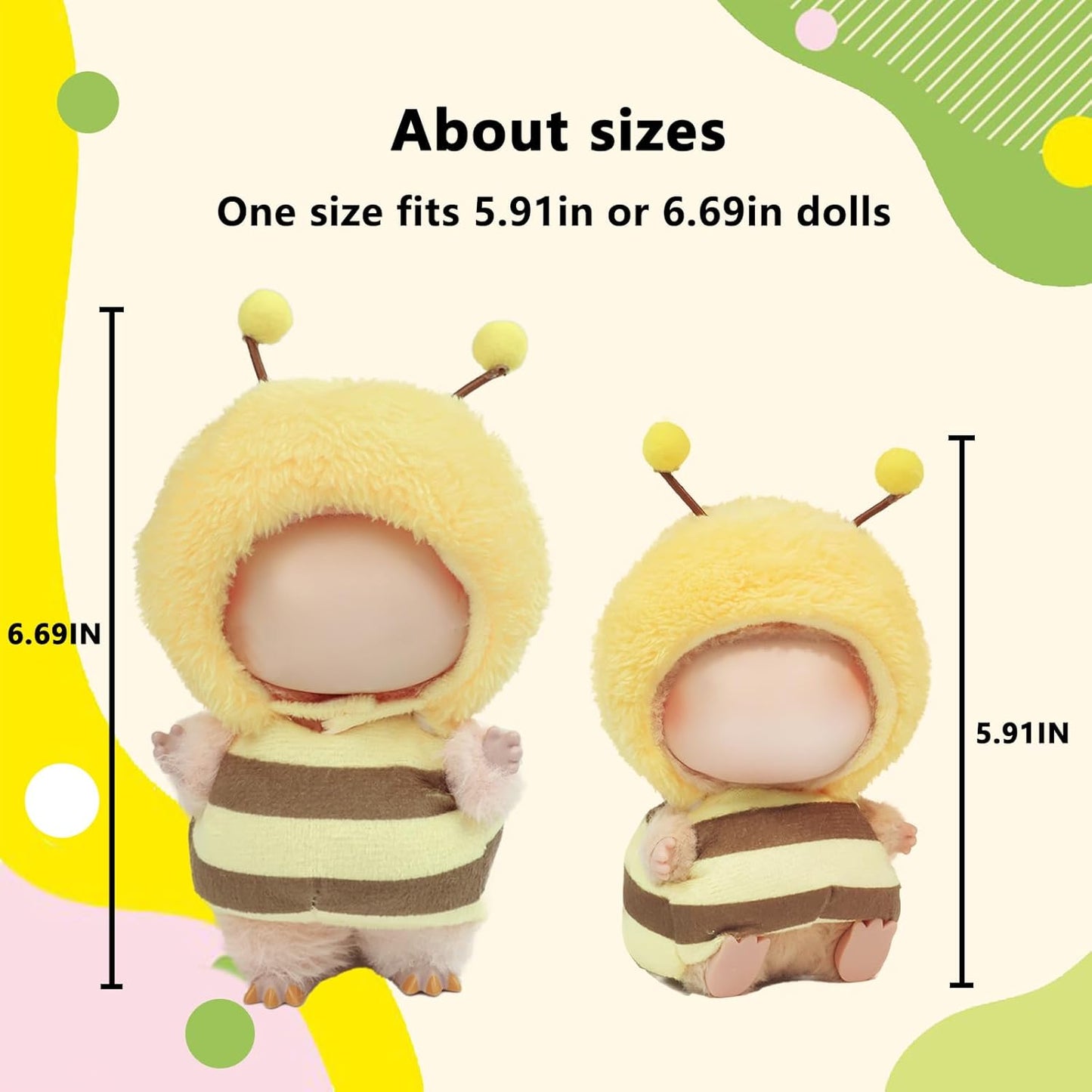 LABUBU Clothes for Doll 17cm Accessories Suit Cute Clothes for Doll Dress up Animal Style Outfits (NO Doll)(Monkey)