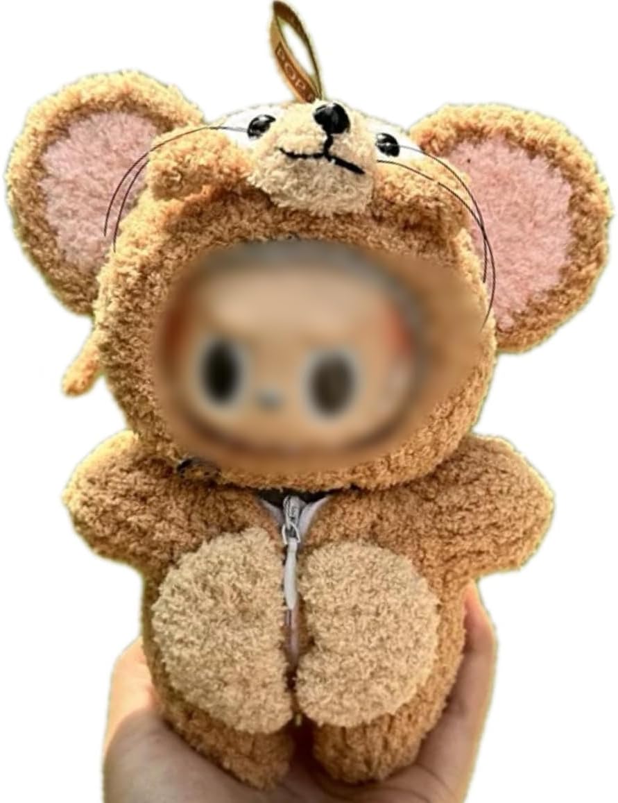 Plush Clothing for Labubu (NO Doll) for Macaron for Have a Seat and for Big into Energy,Handmade Plush Clothes Set for 6.7 inches Doll,Premium Outfit with Accessories for Labubu V1/V2/V3 (Puppy)