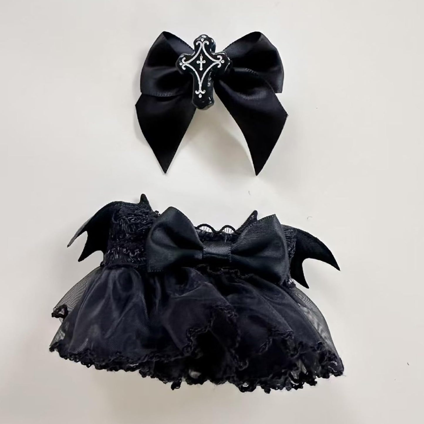 Cute Halloween Costumes for La-bu-bu, Outfit for Doll, Costumes Compatible with Dolls, Personality Adorable Dolls Clothes Accessories (No Doll), DIY Kids Gifts (Black)