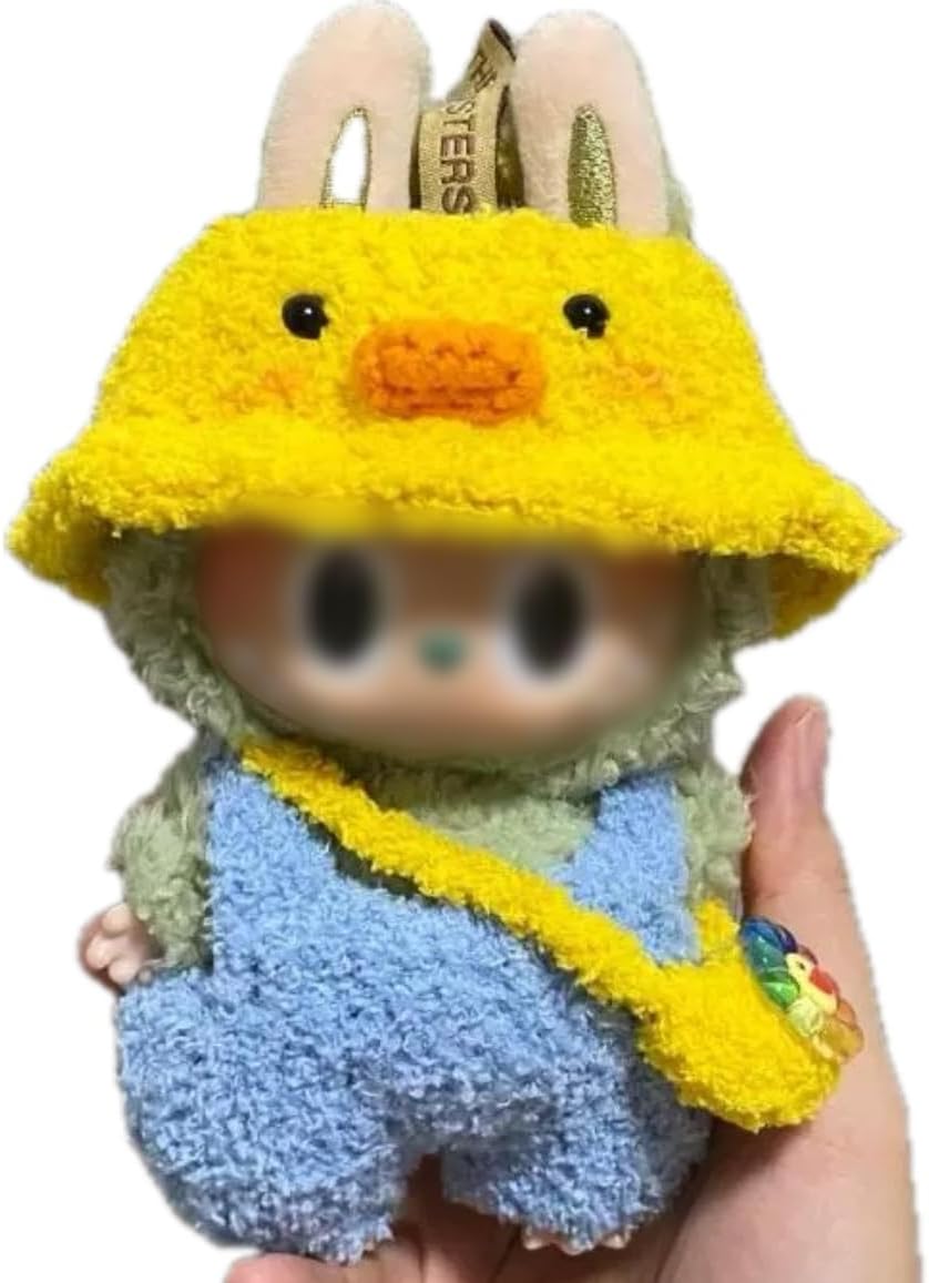 Plush Clothing for Labubu (NO Doll) for Macaron for Have a Seat and for Big into Energy,Handmade Plush Clothes Set for 6.7 inches Doll,Premium Outfit with Accessories for Labubu V1/V2/V3 (Puppy)