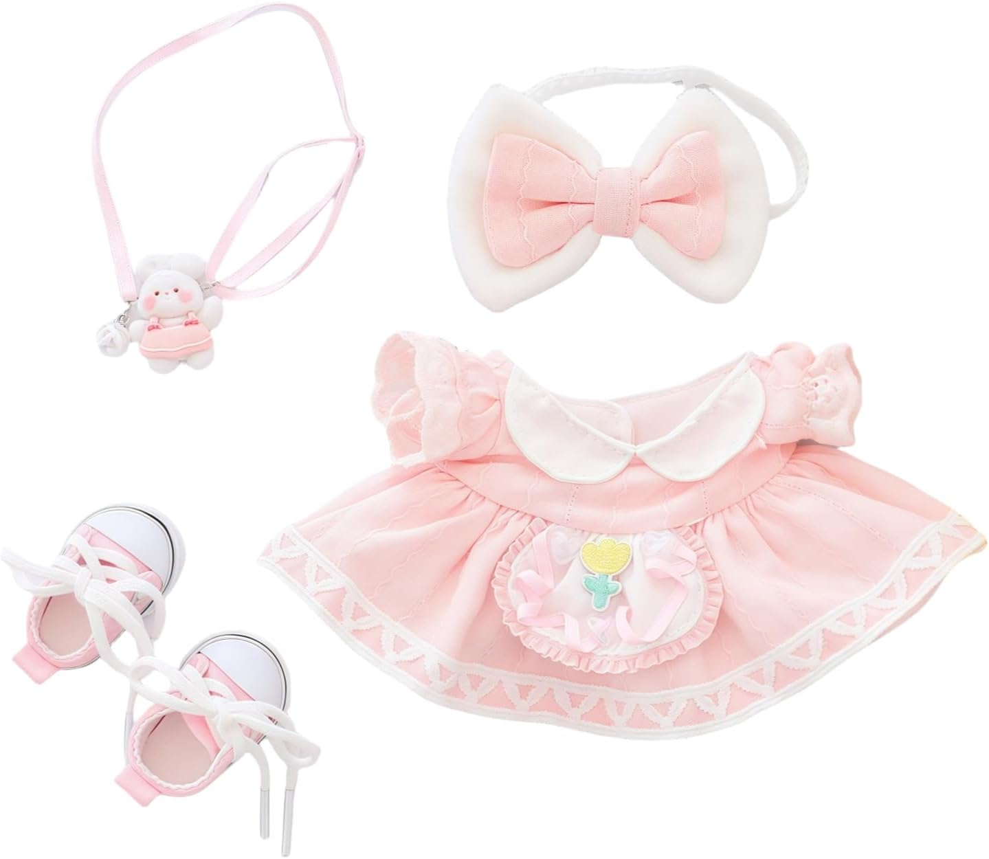 17cm Doll Shoes (No Doll), Mini Shoes Replacement, Cute Kawaii Fashion Shoes for 6.7inch Doll Suit, Shoes & Clothes Accessories for 1st/2nd/3rd Gen Doll Play & Display White