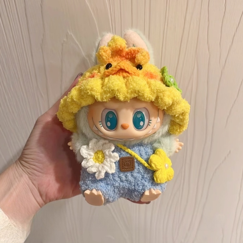 (Handmade) POP MART Labubu Have a Seat Doll Clothes - Spring Wild Field Costume Set for 17cm Vinyl Figures | No Doll Included