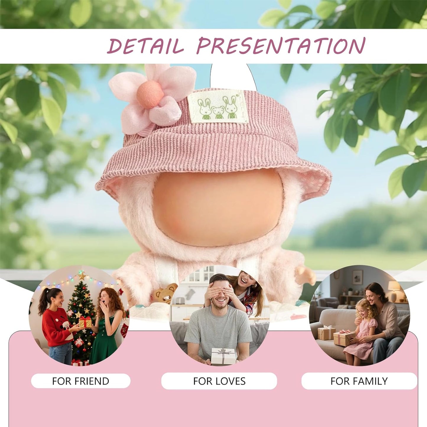 Clothes for Labubu(NO Dolls),3 Pieces Dress Outfit Set for 6.7inch(17cm) Doll Suit,Clothes Accessories for 1st/2nd/3rd Gen Doll Play,Green Dress Series Is More Healthy and Natural (Green dress)