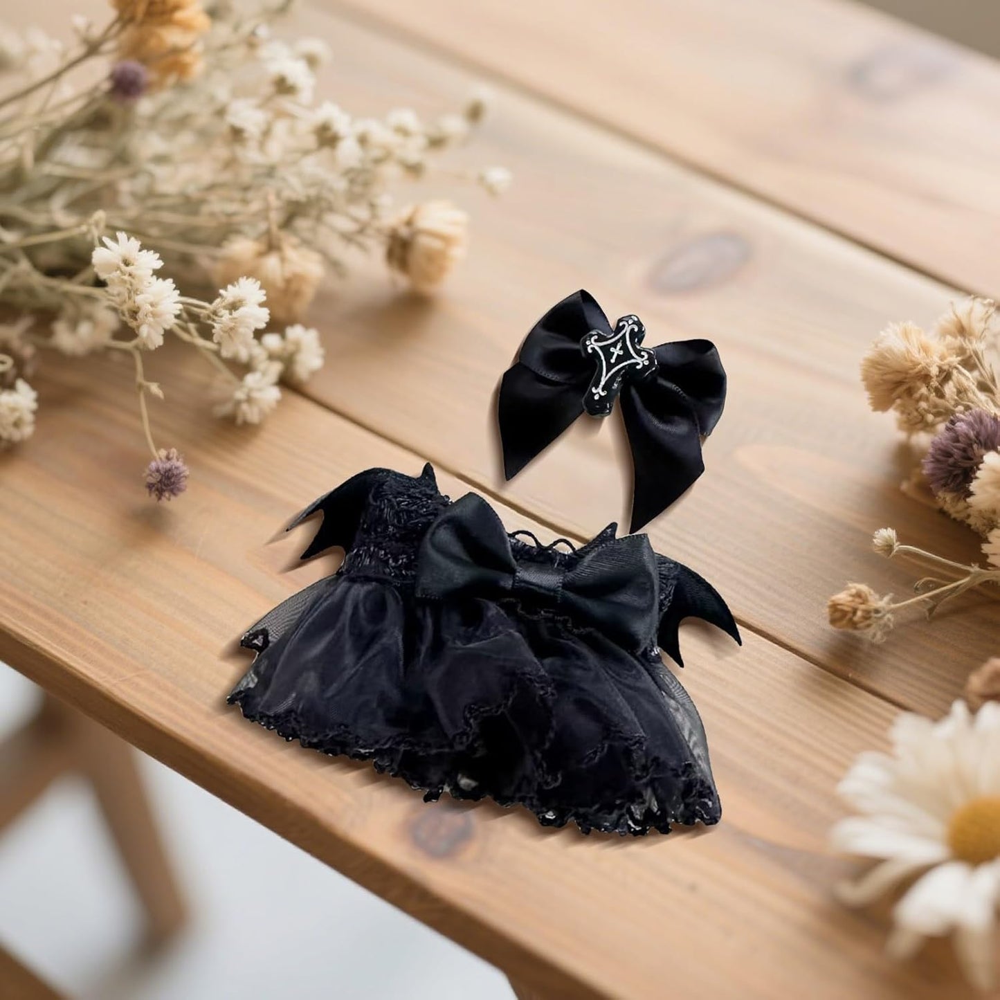 Cute Halloween Costumes for La-bu-bu, Outfit for Doll, Costumes Compatible with Dolls, Personality Adorable Dolls Clothes Accessories (No Doll), DIY Kids Gifts (Black)