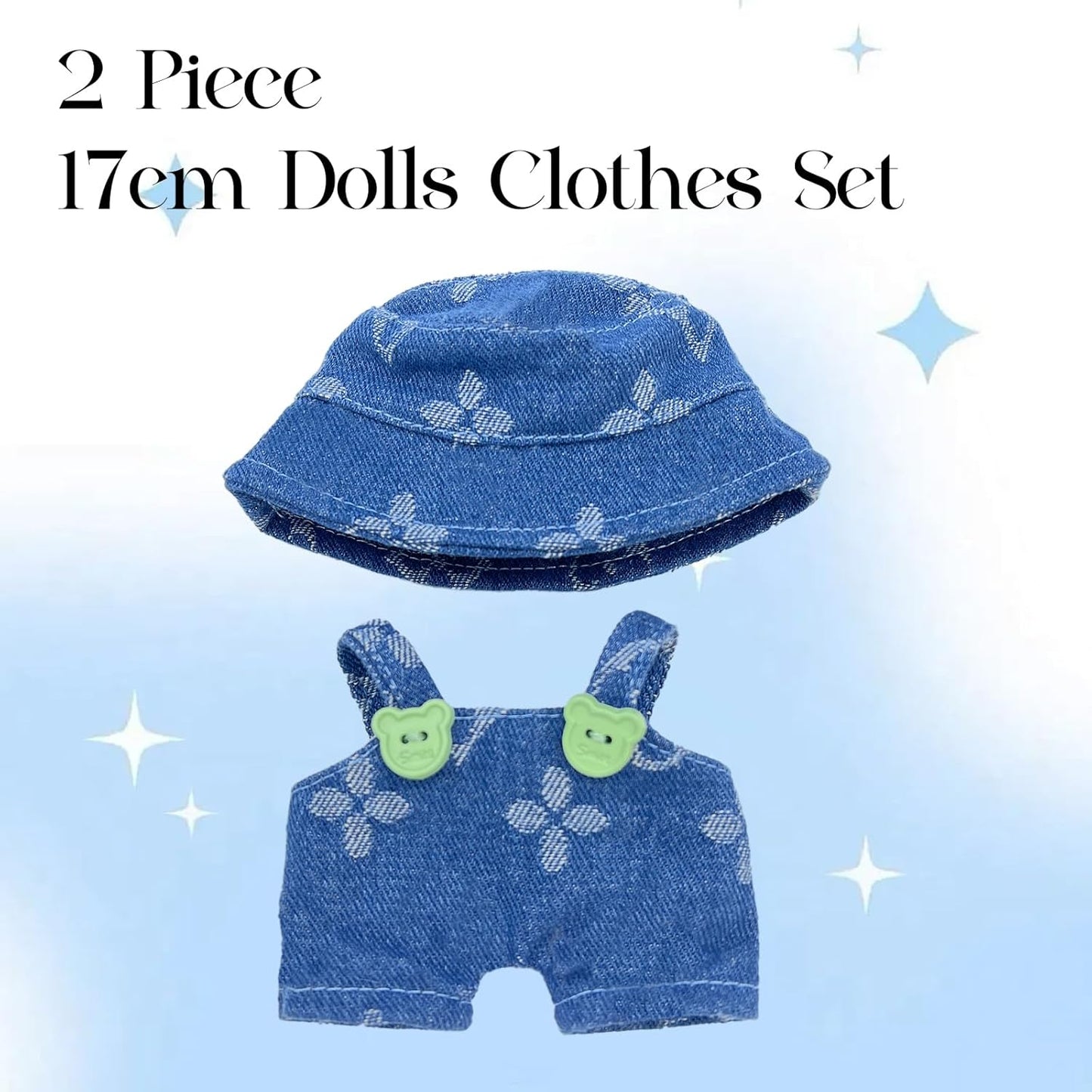 17cm Doll Clothes & 2 Set for 17cm Dolls-Exquisite Accessories for Doll, Cute Clothes for Dolls Dress up Unique Style (Blue)