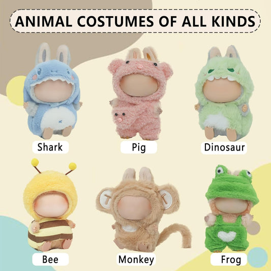 LABUBU Clothes for Doll 17cm Accessories Suit Cute Clothes for Doll Dress up Animal Style Outfits (NO Doll)(Monkey)