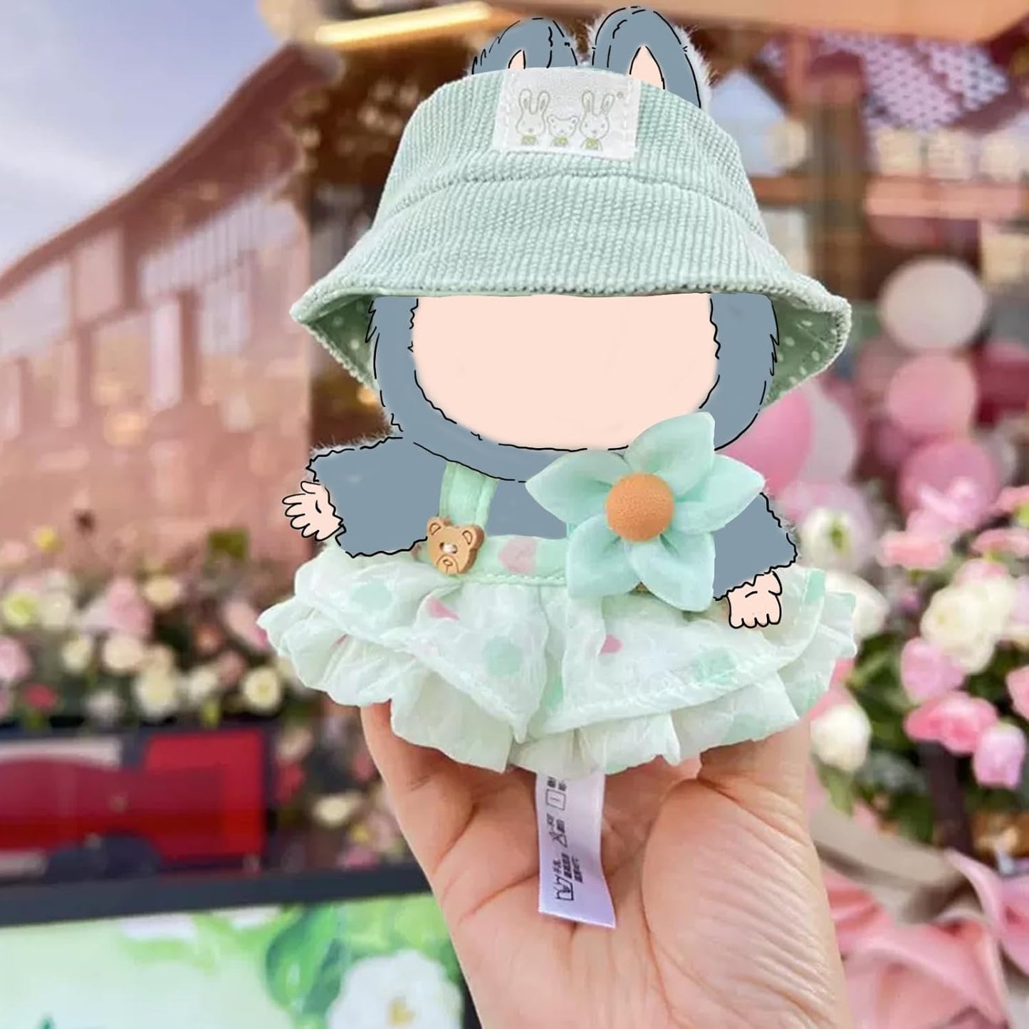 15-17cm Doll Clothes Set, Sweet Dress Outfit Set for 6.7inch Green Clothes Suit, Fashion Chic & Accessories for Doll 1st/2nd/3rd