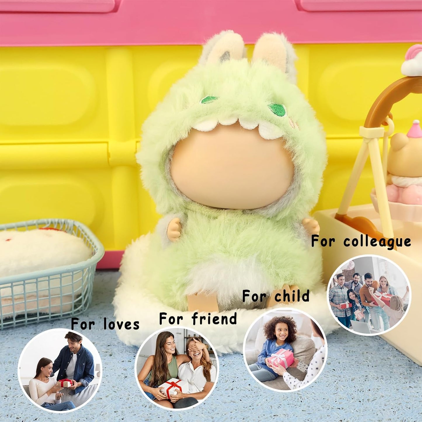 LABUBU Clothes for Doll 17cm Accessories Suit Cute Clothes for Doll Dress up Animal Style Outfits (NO Doll)(Monkey)