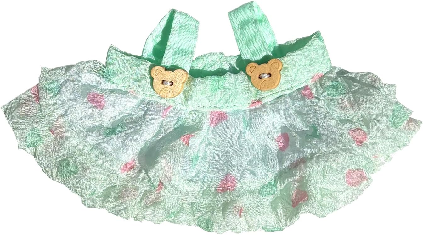 17cm Mini Doll Clothes 2-Piece Set - Green Princess Dress & Hat Outfit for Labubu & Similar 17cm Dolls (No Doll)
