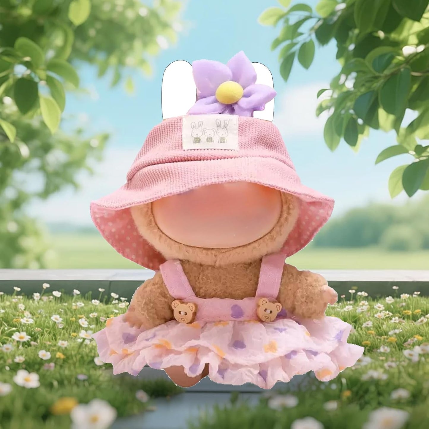 Clothes for Labubu(NO Dolls),3 Pieces Dress Outfit Set for 6.7inch(17cm) Doll Suit,Clothes Accessories for 1st/2nd/3rd Gen Doll Play,Green Dress Series Is More Healthy and Natural (Green dress)