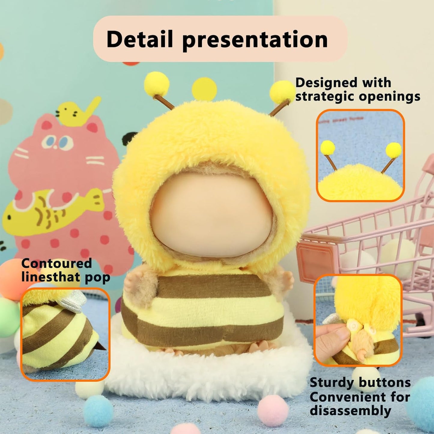 LABUBU Clothes for Doll 17cm Accessories Suit Cute Clothes for Doll Dress up Animal Style Outfits (NO Doll)(Monkey)