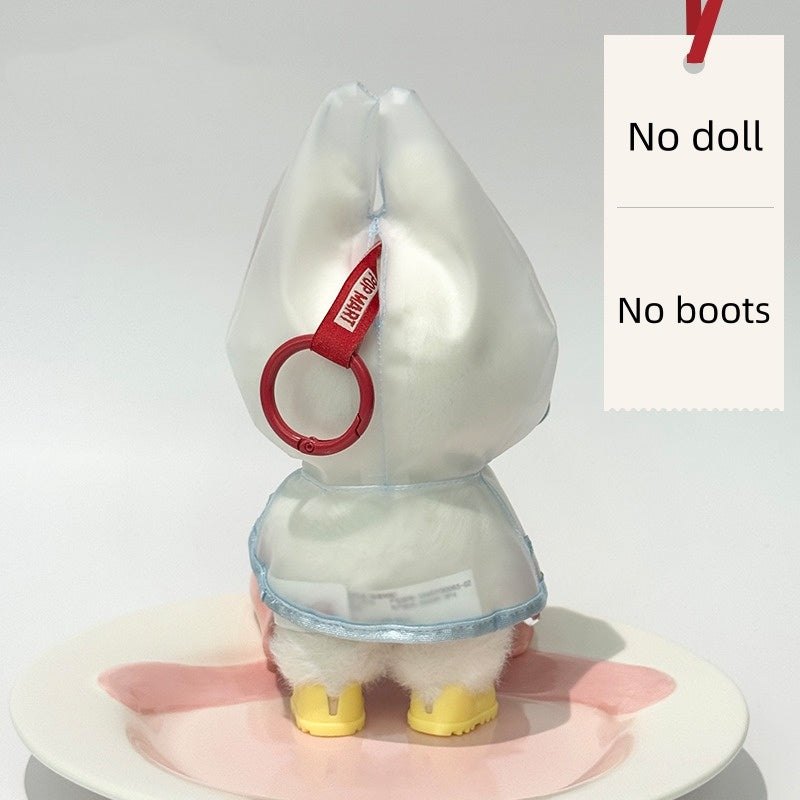 17cm Labubu Transparent Raincoat | Doll Clothes | Without Shoes