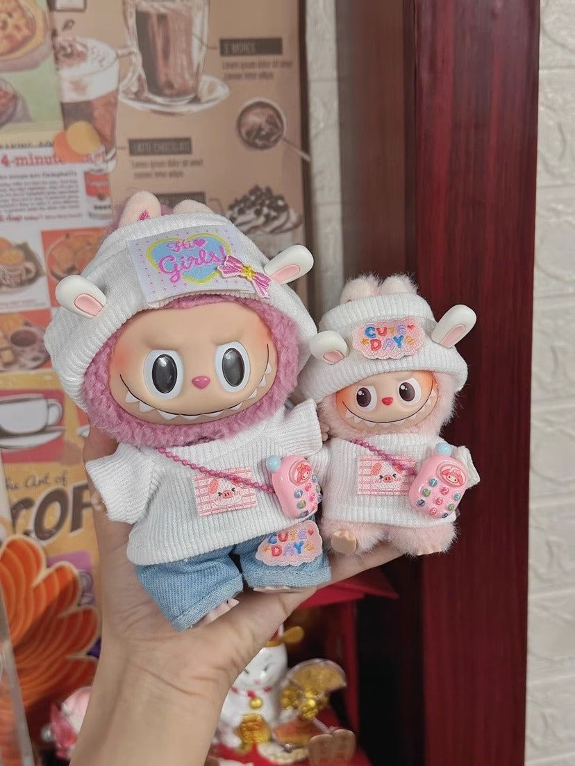Labubu Series 4.0 SP Rabbit Outfit - Cute Bunny Clothes for Vinyl Doll Fashion
