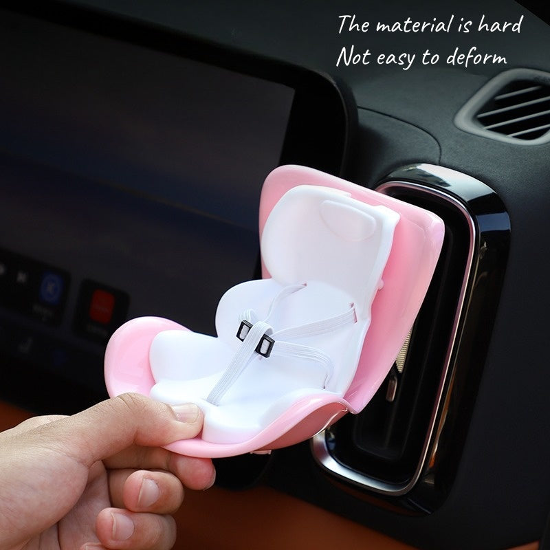 POP MART Labubu Car Seat Cushion Decor - Pink Vinyl Figure Car Accessory for Dashboard/Seat | Non-Slip Vehicle Interior Decoration
