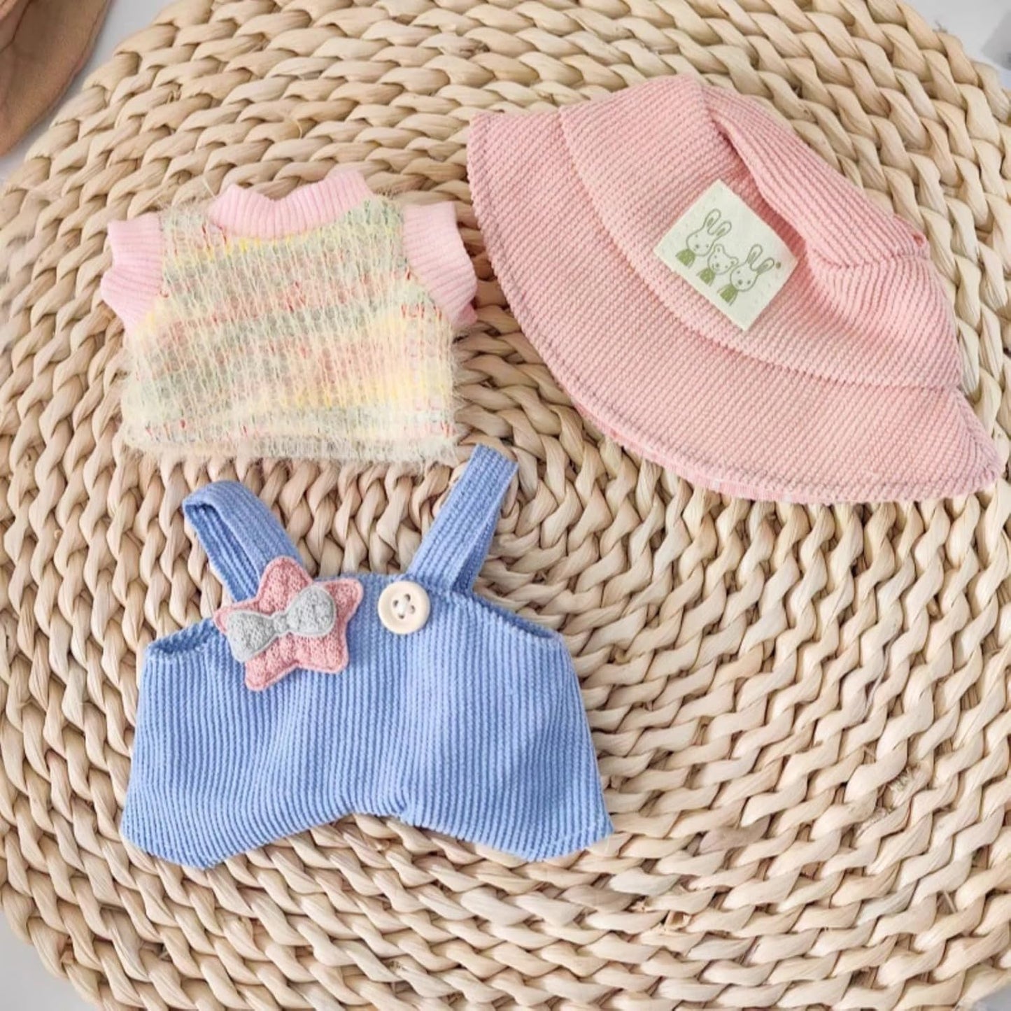 Clothes for Labubu(NO Dolls),3 Pieces Dress Outfit Set for 6.7inch(17cm) Doll Suit,Clothes Accessories for 1st/2nd/3rd Gen Doll Play,Green Dress Series Is More Healthy and Natural (Green dress)
