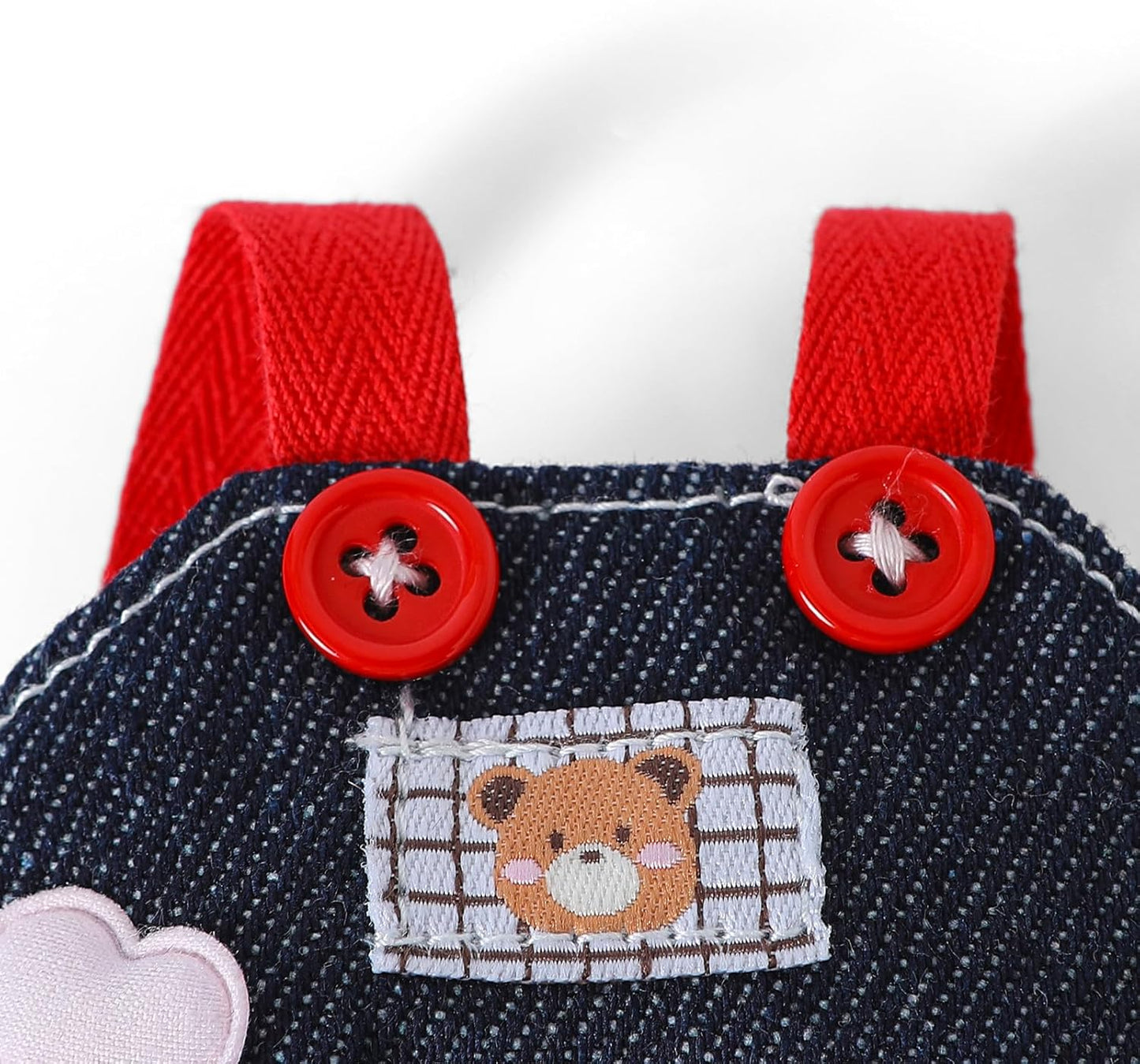 17 cm Doll Clothes, 2PCS 15cm&17Cm Doll Clothing Outfits Set Includes Denim Dress, Romper, 1 White Tees, 1 Hair Accessories, Cute Dress-Up Clothes for 17 cm Plush Doll Collectors, Doll Not Included