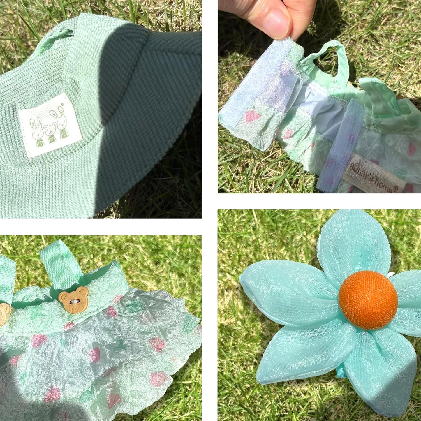 17cm Mini Doll Clothes 2-Piece Set - Green Princess Dress & Hat Outfit for Labubu & Similar 17cm Dolls (No Doll)