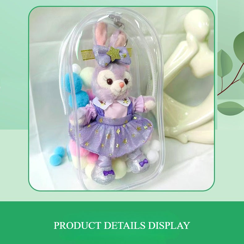 Labubu High-Clarity PVC Carrier - Thickened 3D Display Case for Cotton Doll Storage