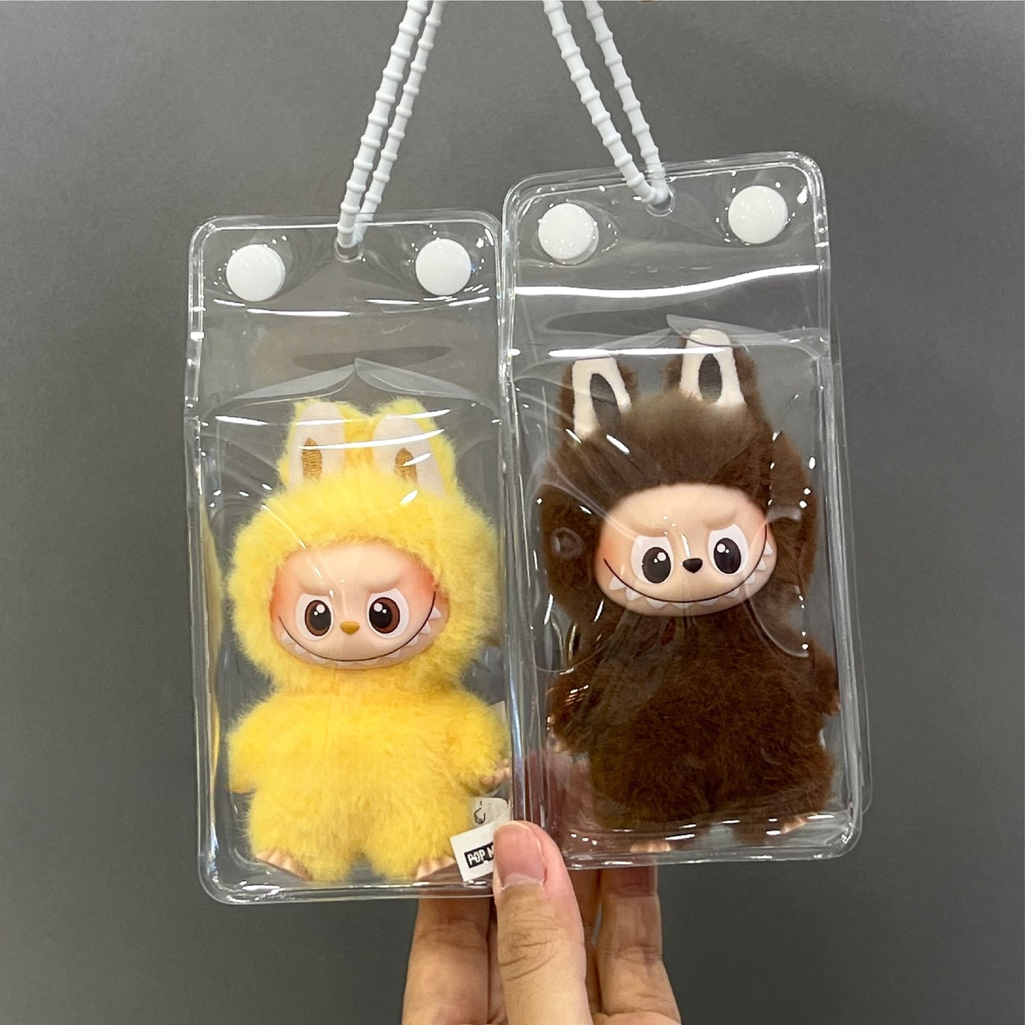 10.5cm Labubu 4th Gen Heart Code Mini Doll Carrier | Milk Carton Style Storage Bag & Protective Cover for 10cm Vinyl Charms