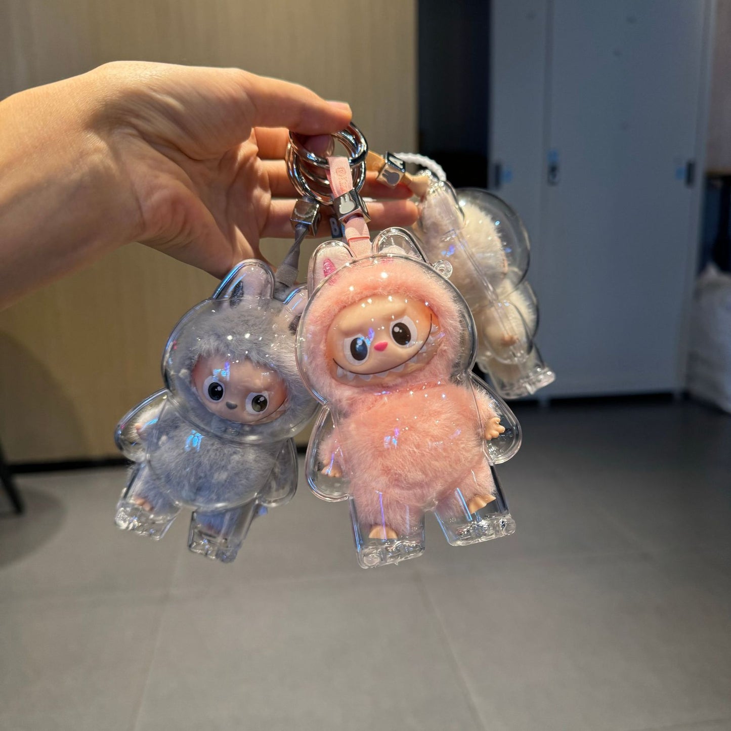 Labubu Mini Heart Code Clear Case - Dust Proof Cover for Series 4 Vinyl Figure Display