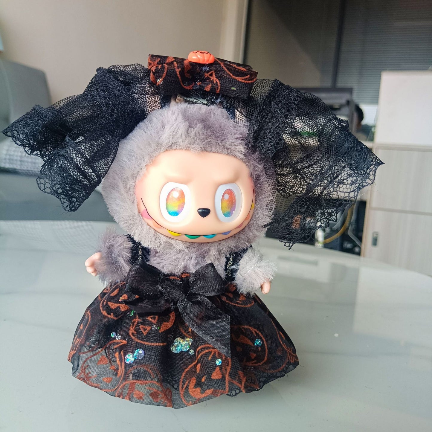 17cm Labubu Keychain Doll Clothes | Pumpkin Tulle Skirt & Christmas Outfits | Replacement Wear for Plush Charms