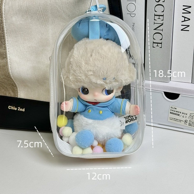 POP MART DIMOO Case - 18cm Dustproof Carrier for Vinyl & Cotton Doll