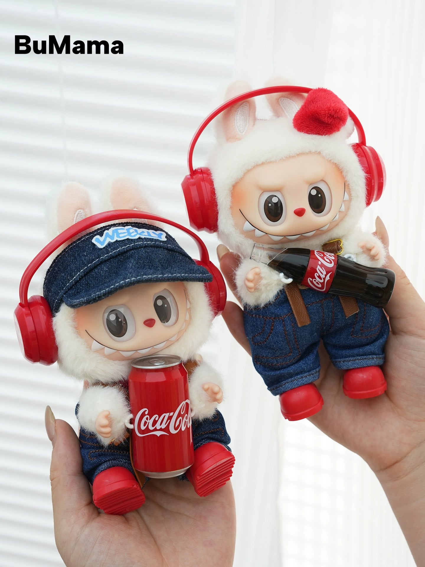 Pop Mart x Coca-Cola Labubu Gen 1-3 New Denim Overalls Set | Fits 17cm Vinyl Standing Dolls
