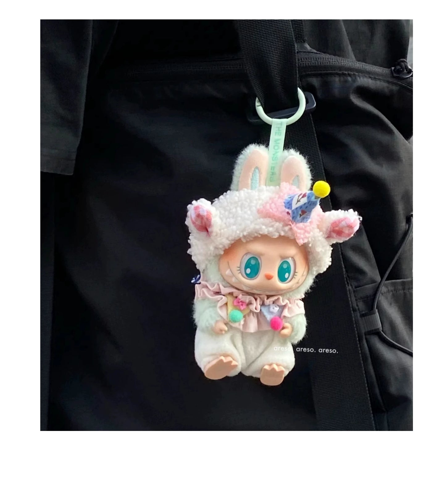 POP MART Labubu Doll Clothes - Birthday Sheep Outfit for Sit-Sit Party Gen 1/2/3 Vinyl Figures 17cm (No Doll Included) | Keychain-Compatible