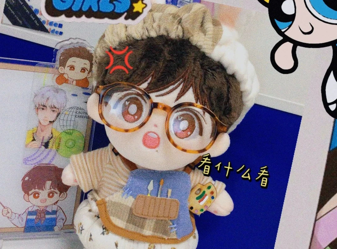 20cm Cotton Doll Glasses | Black Frame with Clear & Colorful Lenses Sunglasses Accessories for Photography Props