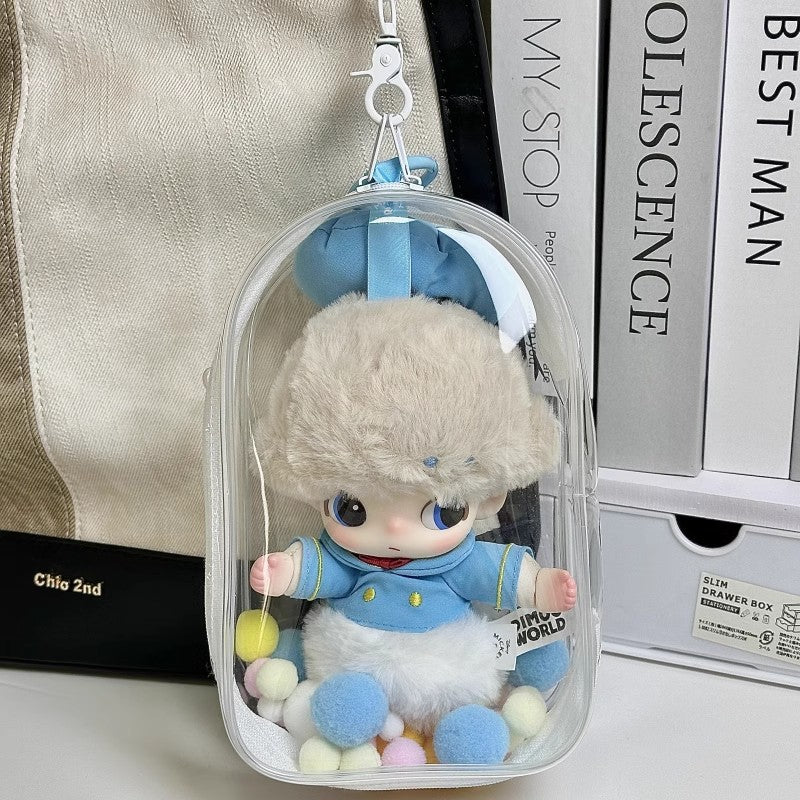 POP MART DIMOO Case - 18cm Dustproof Carrier for Vinyl & Cotton Doll