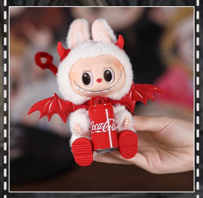 Labubu Halloween Outfit - Red Devil Wings & Headband 2-Piece Set for Vinyl Doll