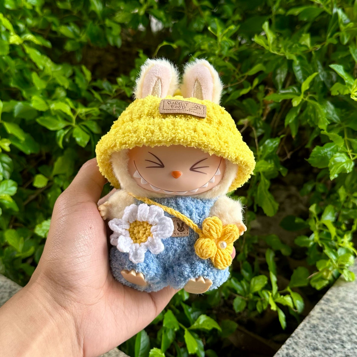 POP MART LABUBU FALL IN WILD CLOTHES SET - Handmade Knitting Fluffy Spring Wild Outfit Set
